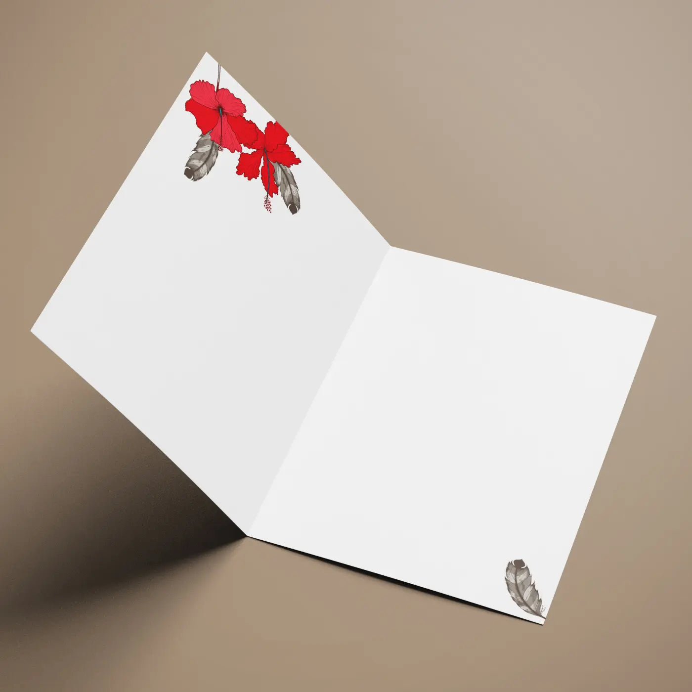 Paquete de 10 tarjetas de felicitación A6 (sobres prémium) Hibisco Marrón
