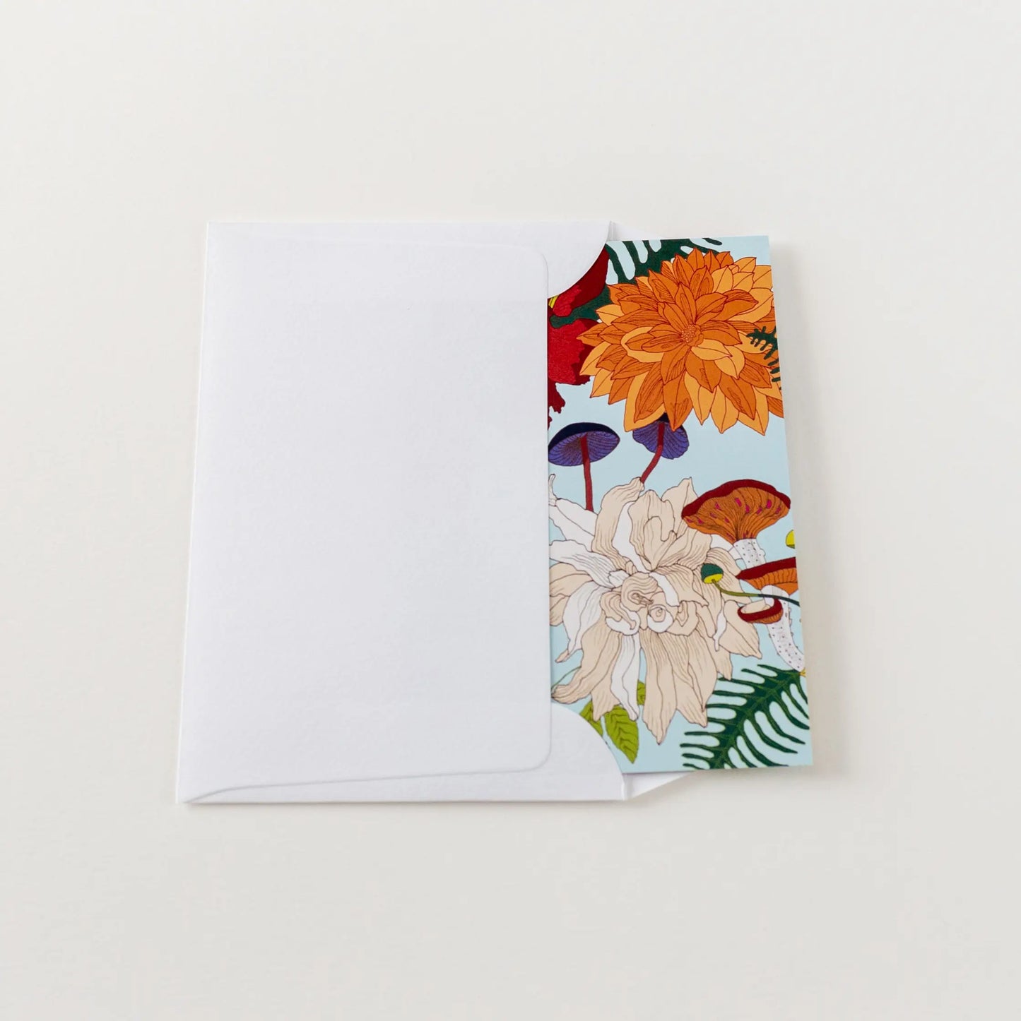 Paquete de 10 tarjetas de felicitación A5 (sobres prémium) Botanic turquesa